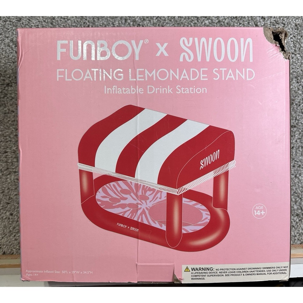 FUNBOY x Swoon Floating Lemonade Stand Pool Float NEW No Canopy Shade